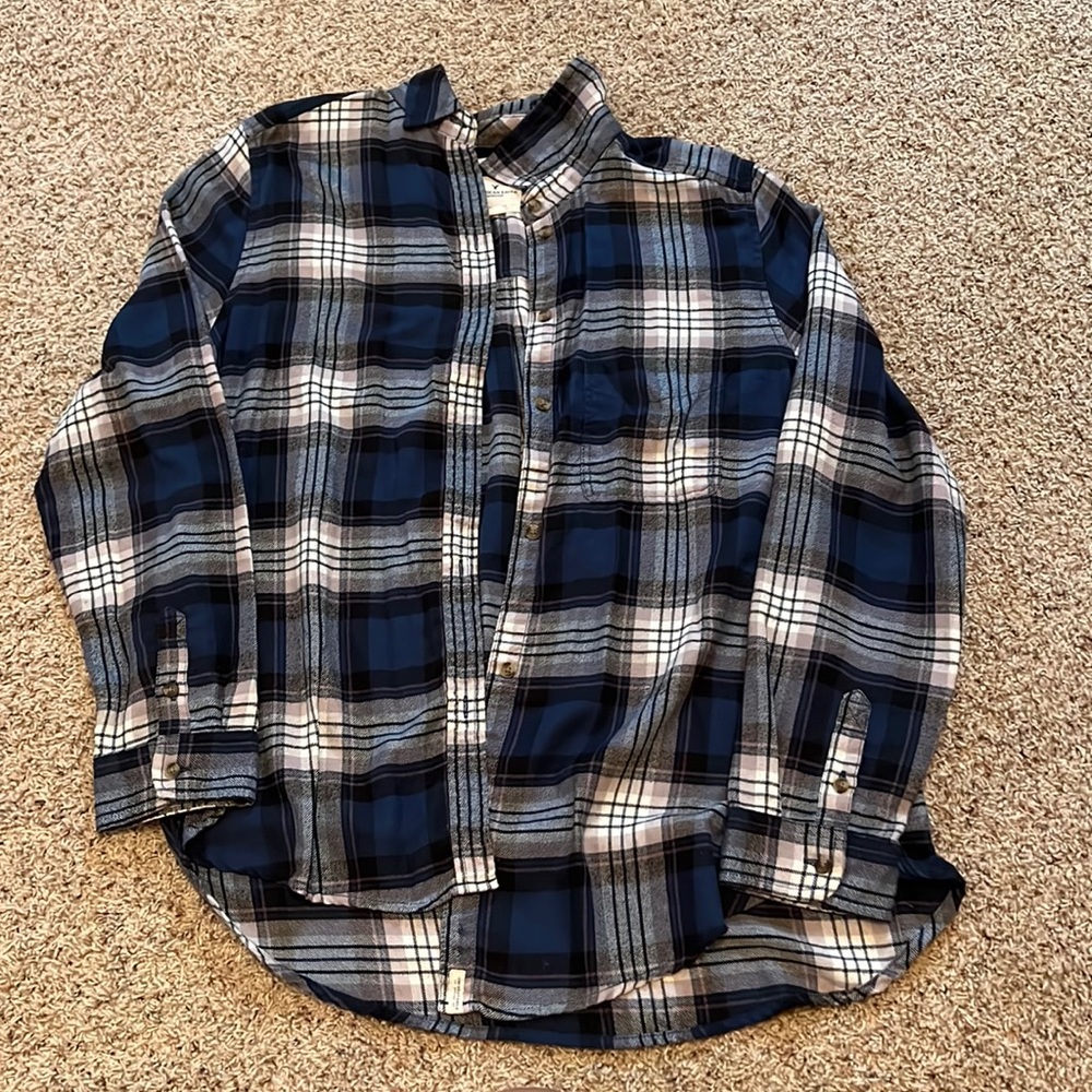 Pink, purple, blue, white, black flannel